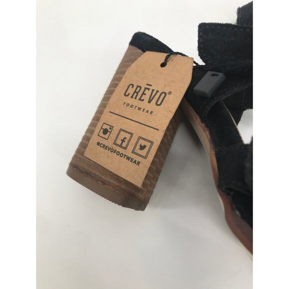 Crevo Macer Black Suede Strappy Buckle Sandals 6 - Picture 5 of 10